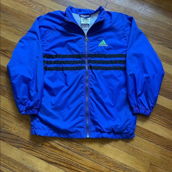 Adidas blue windbreaker size large - Picture 1 of 2